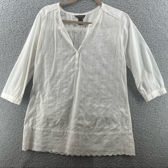 Bit & Bridle 3/4 Sleeve Tunic White Size Medium - Picture 1 of 9